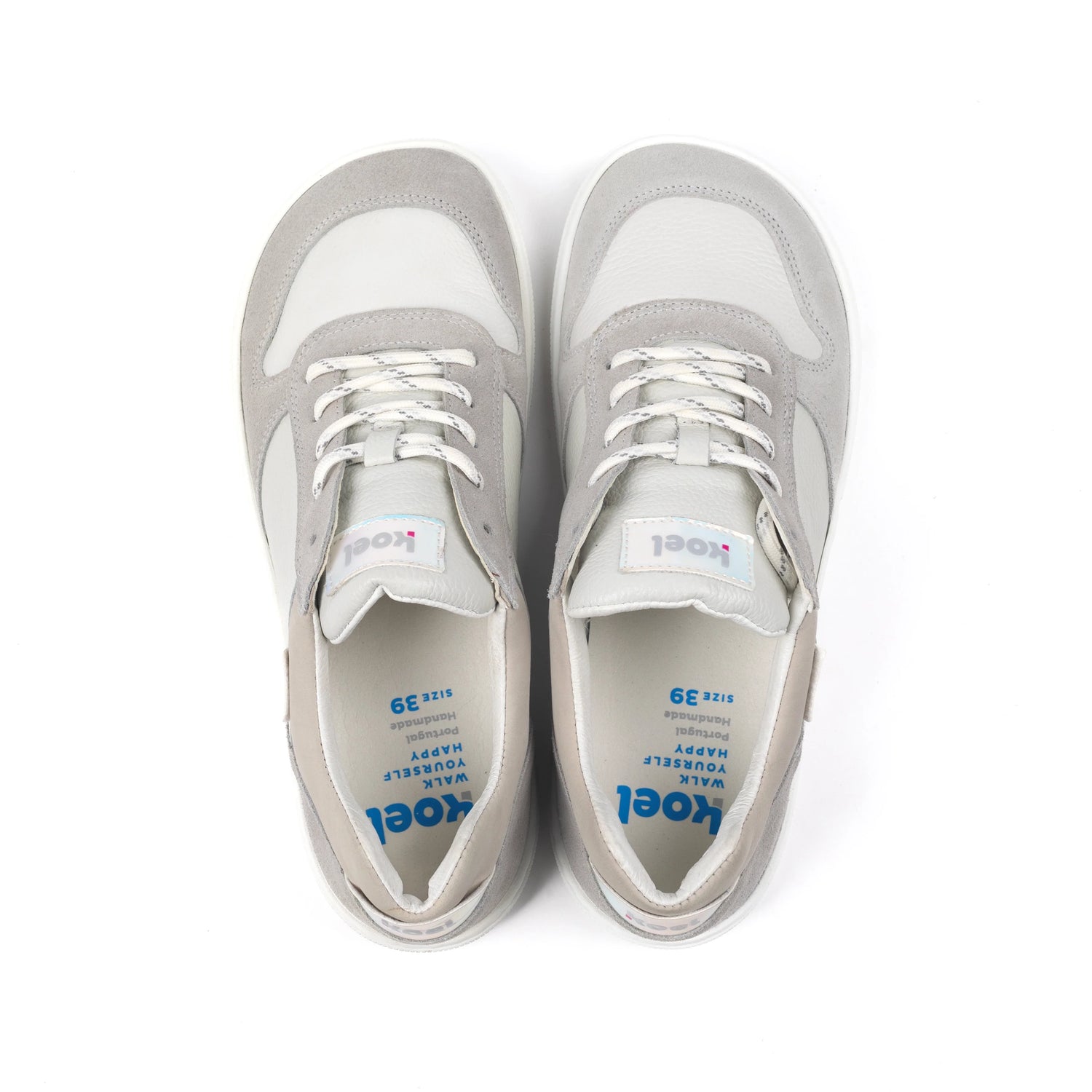 Koel - Francie Leather White / Grey - Casual Sneakers Barefoot-Koel-Cacles Barefoot-Tienda de calzado barefoot respetuoso minimalista