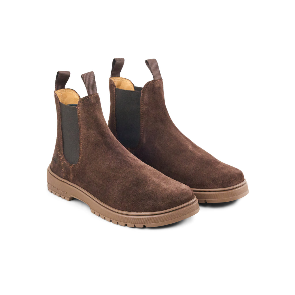 Koel Gavien Suede Chocolate - Botines chelsea barefoot unisex marrón oscuro