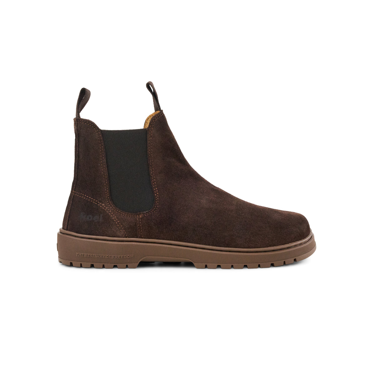 Koel Gavien Suede Chocolate - Botines chelsea barefoot unisex marrón oscuro