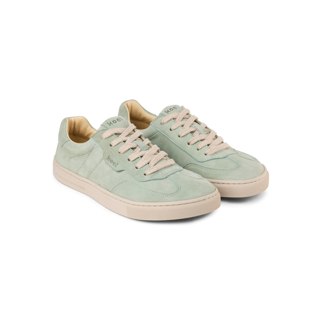Koel Helena Suede Mint - Zapatillas barefoot urbanas de mujer en ante color menta
