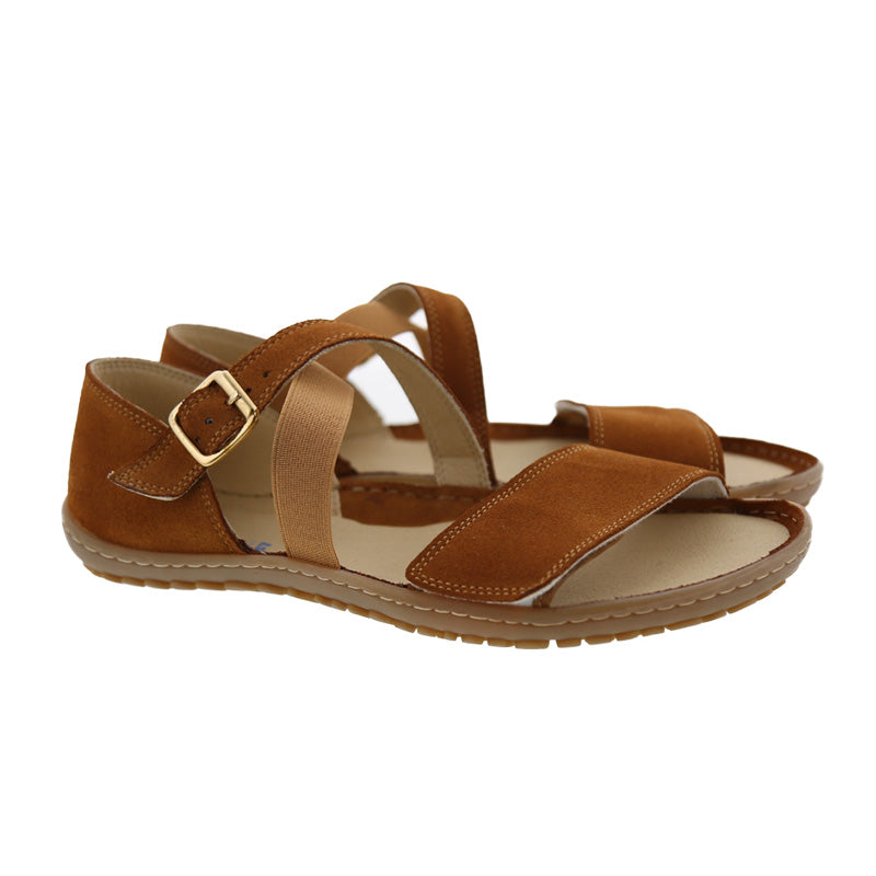 Koel - Isa Suede Cognac - Sandalias barefoot-Koel-Cacles Barefoot-Tienda de calzado barefoot respetuoso minimalista