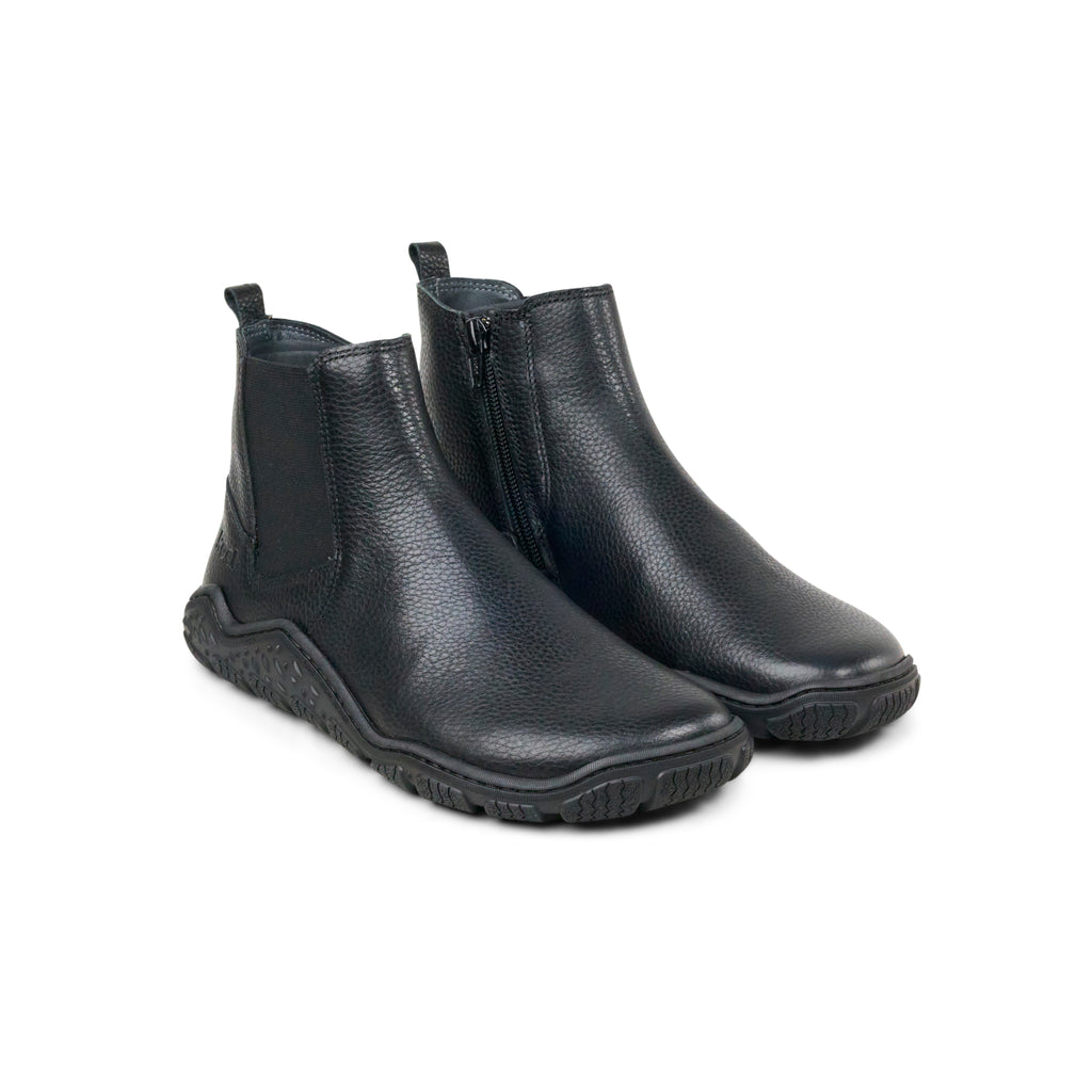 Koel Ryder Leather Black - Botines Chelsea barefoot para mujer negros
