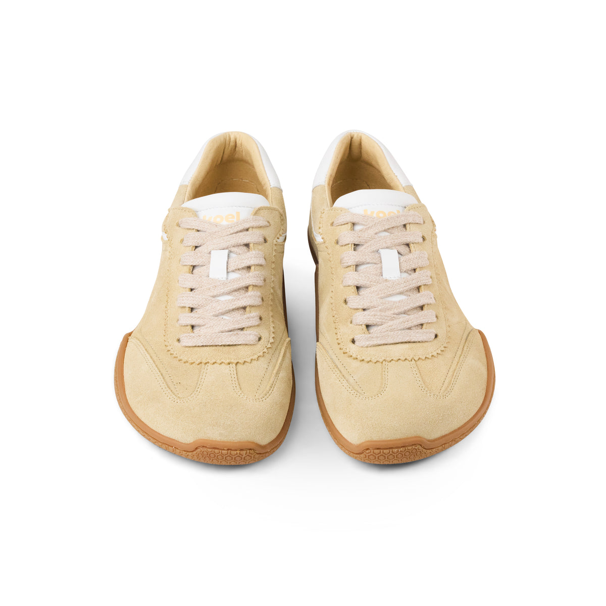 Koel Vienna Suede Beige - Zapatillas barefoot minimalistas de mujer en ante beige