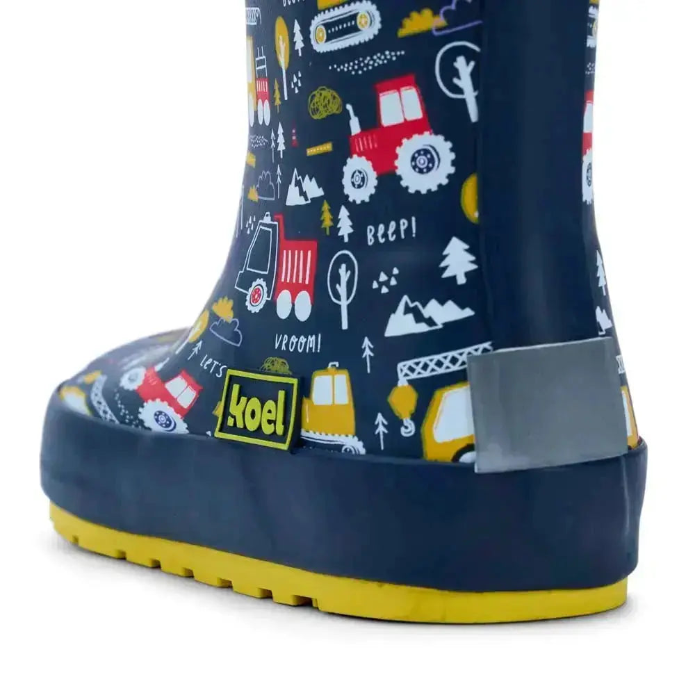 Koel4kids - Wellie Tractor Bleu - bottes de pluie barefoot