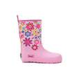Koel4kids - Neoprene Wellie '25 Fuchsia Flowers - botas de agua barefoot infantiles con neopreno