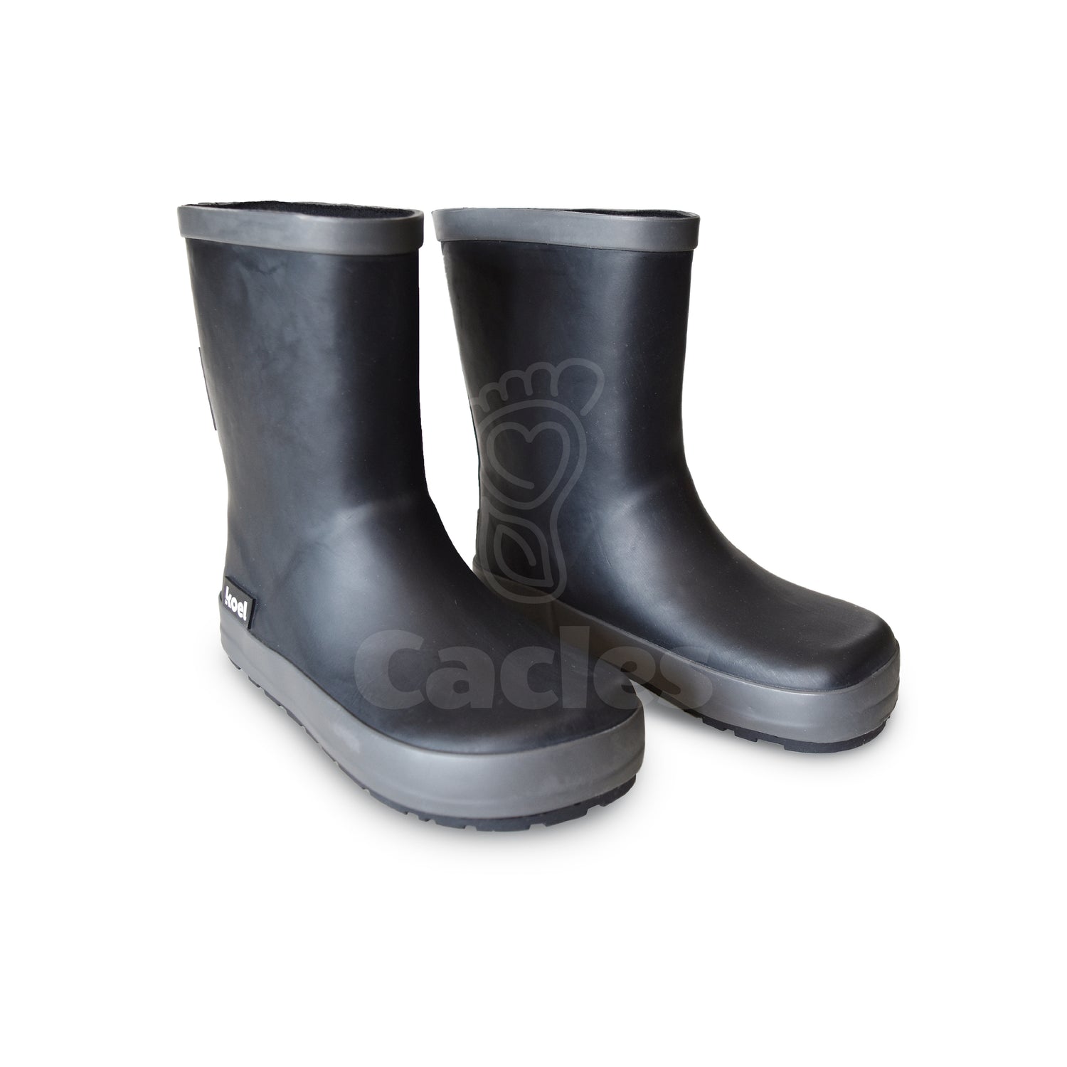Koel4kids - Wellie Black - botas de lluvia barefoot-Koel4kids-Cacles Barefoot-Tienda de calzado barefoot respetuoso minimalista