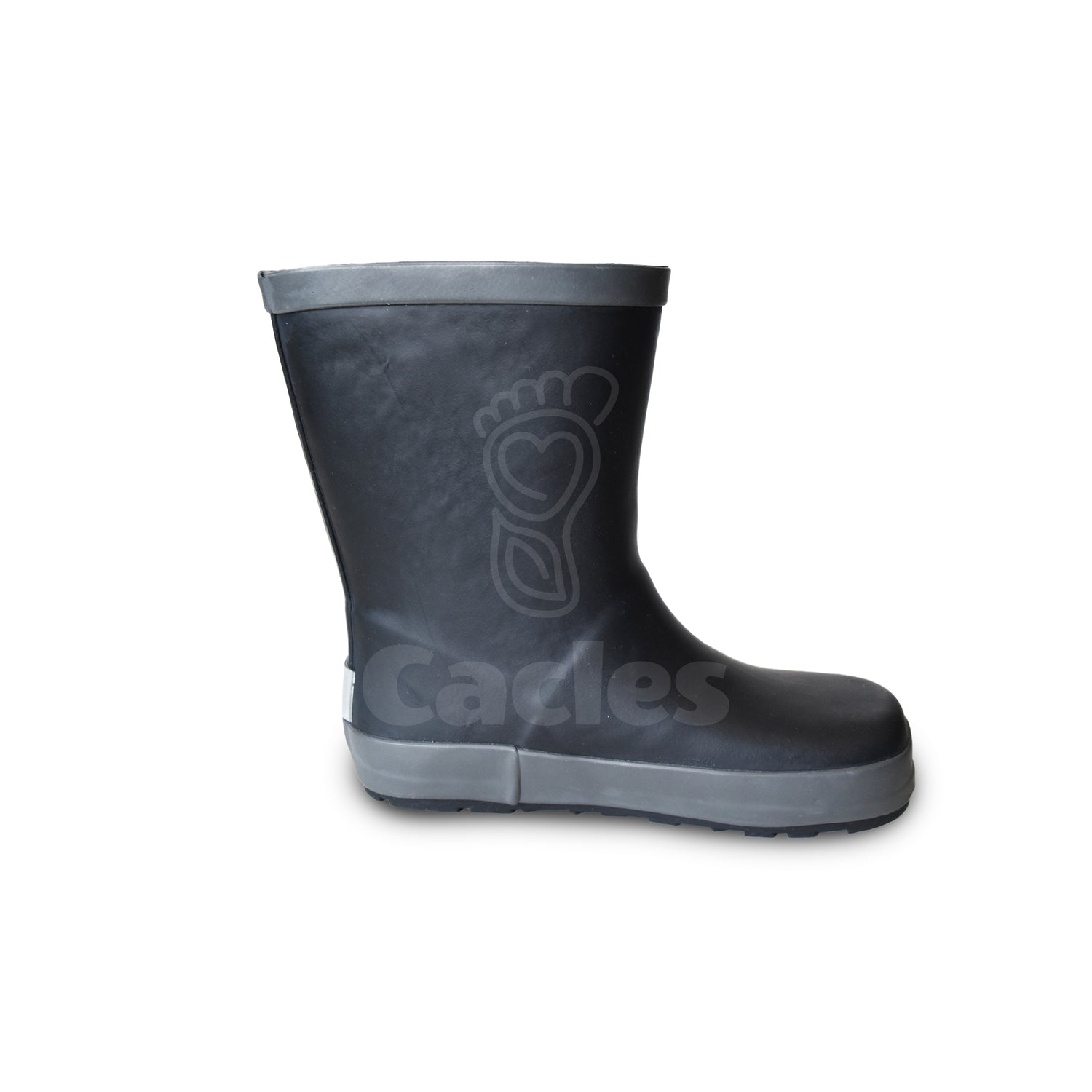 Koel4kids - Wellie Black - botas de lluvia barefoot-Koel4kids-Cacles Barefoot-Tienda de calzado barefoot respetuoso minimalista