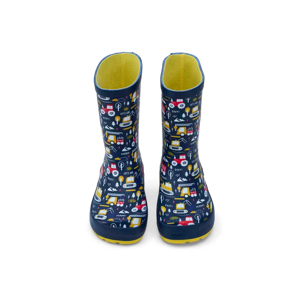 Koel4kids - Wellie Tractor Blue - botas de lluvia barefoot