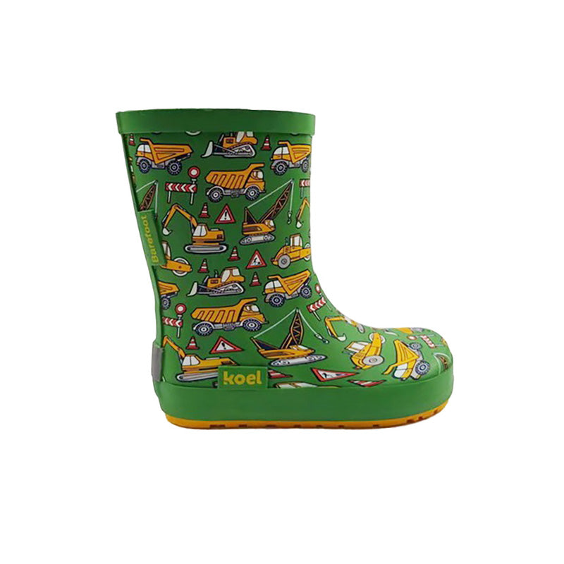 Koel4kids - Wellie Tractor Green AW24 - botas de lluvia barefoot-Koel4kids-Cacles Barefoot-Tienda de calzado barefoot respetuoso minimalista