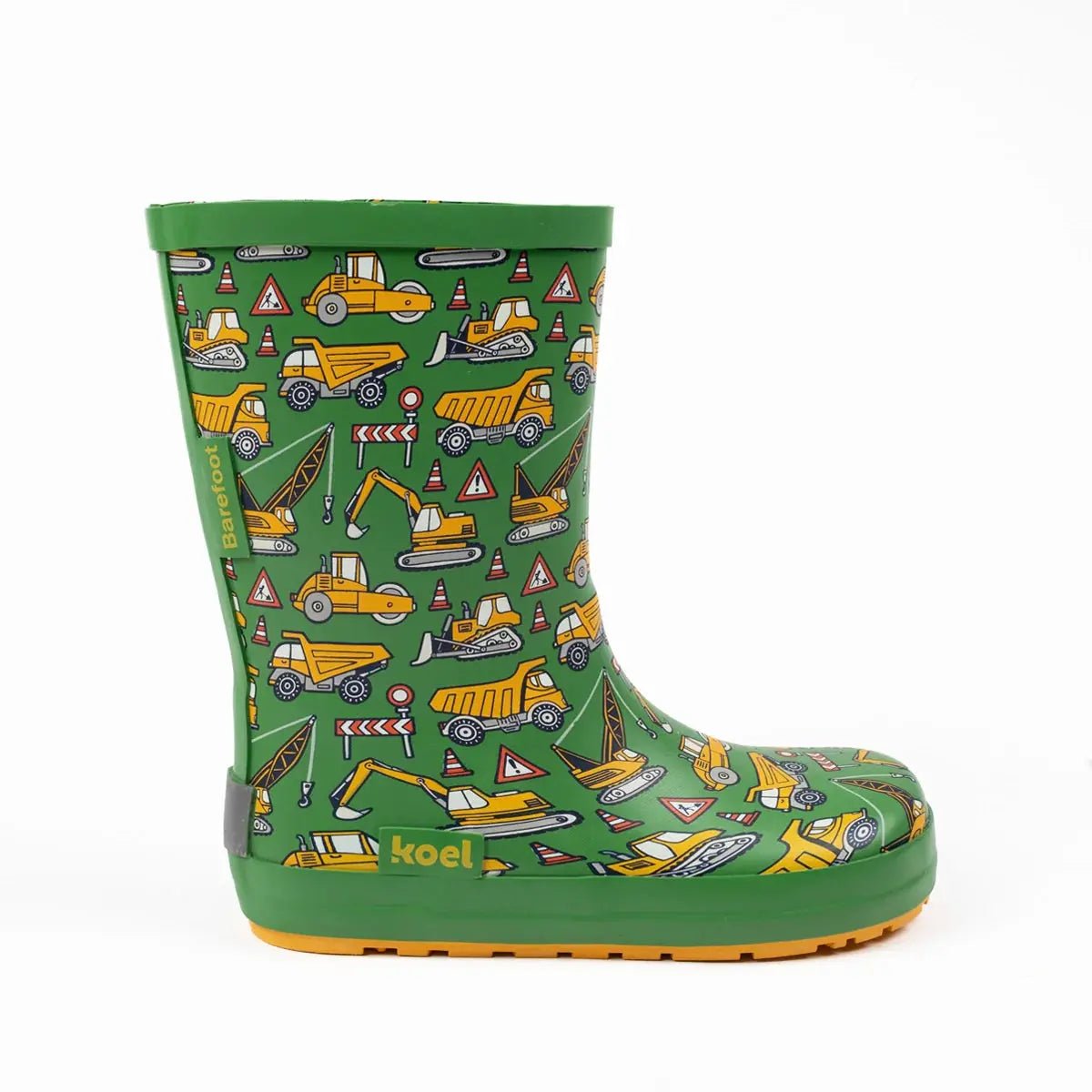 Koel4kids - Wellie Tractor Green - botas de lluvia barefoot