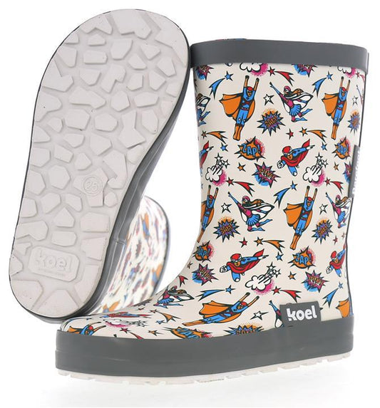 Koel4kids - botas de lluvia barefoot - súper heroes-Koel4kids-Cacles Barefoot