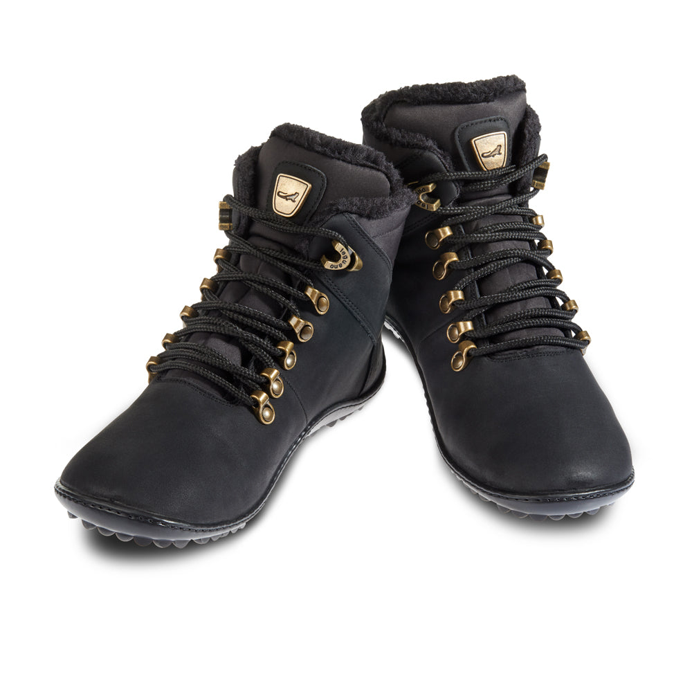 Leguano - Husky Schwarz - Botas Barefoot invernales con forro caliente