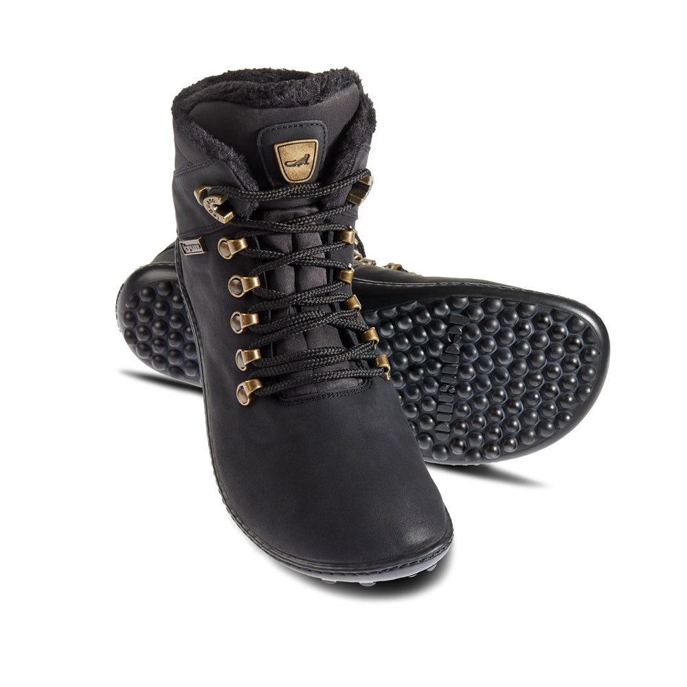 Leguano - Husky Schwarz - Botas Barefoot invernales con forro caliente