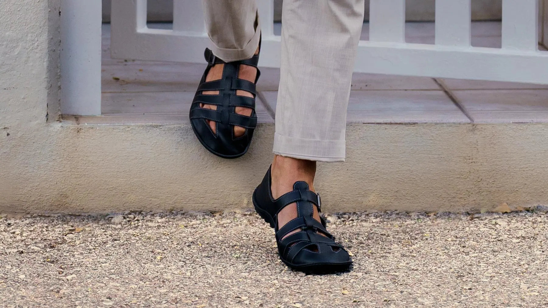 Leguano - Jaro Black - Sandalias barefoot hombre