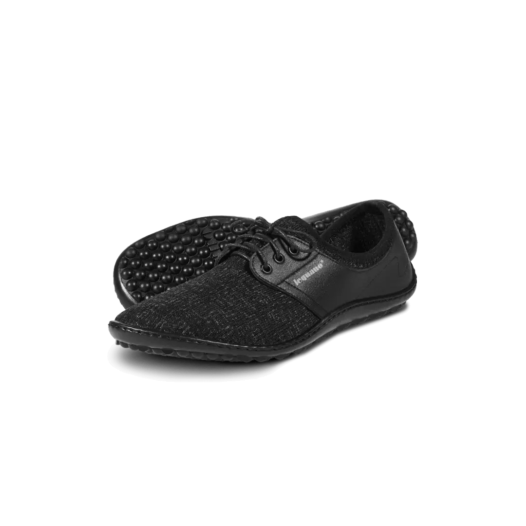 Leguano Juno Schwarz - Zapatillas Casual y de Oficina Unisex Negras  Cacles Barefoot