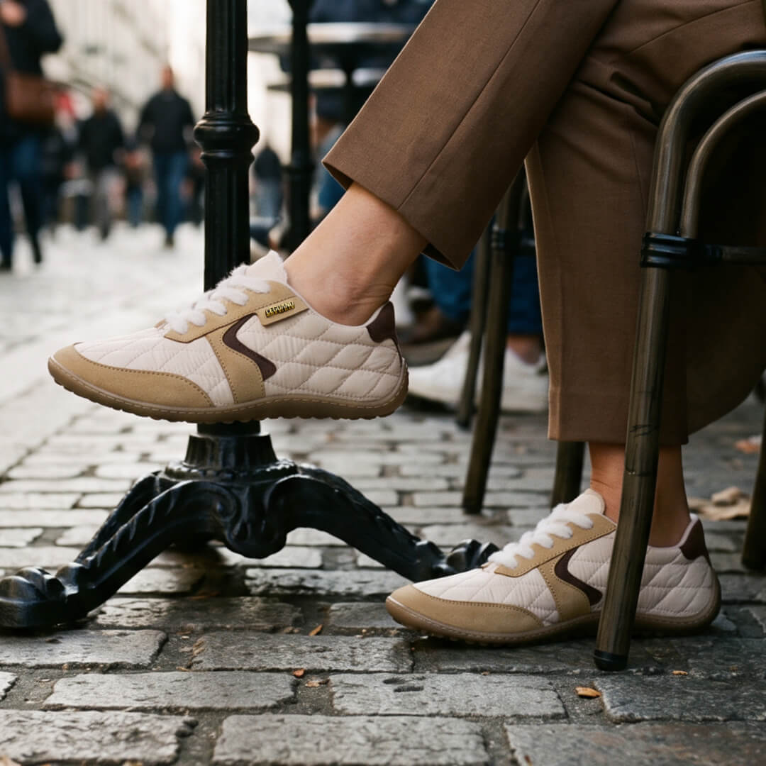Leguano Nightstep Cosy Cream - Zapatillas Barefoot Casual Everyday para Mujer Blanco Beige-zapatilla casual-Leguano-Cacles Barefoot