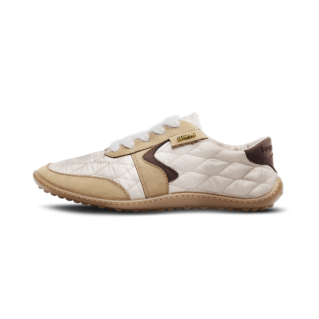 Leguano Nightstep Cosy Cream - Zapatillas Barefoot Casual Everyday para Mujer Blanco Beige-zapatilla casual-Leguano-Cacles Barefoot