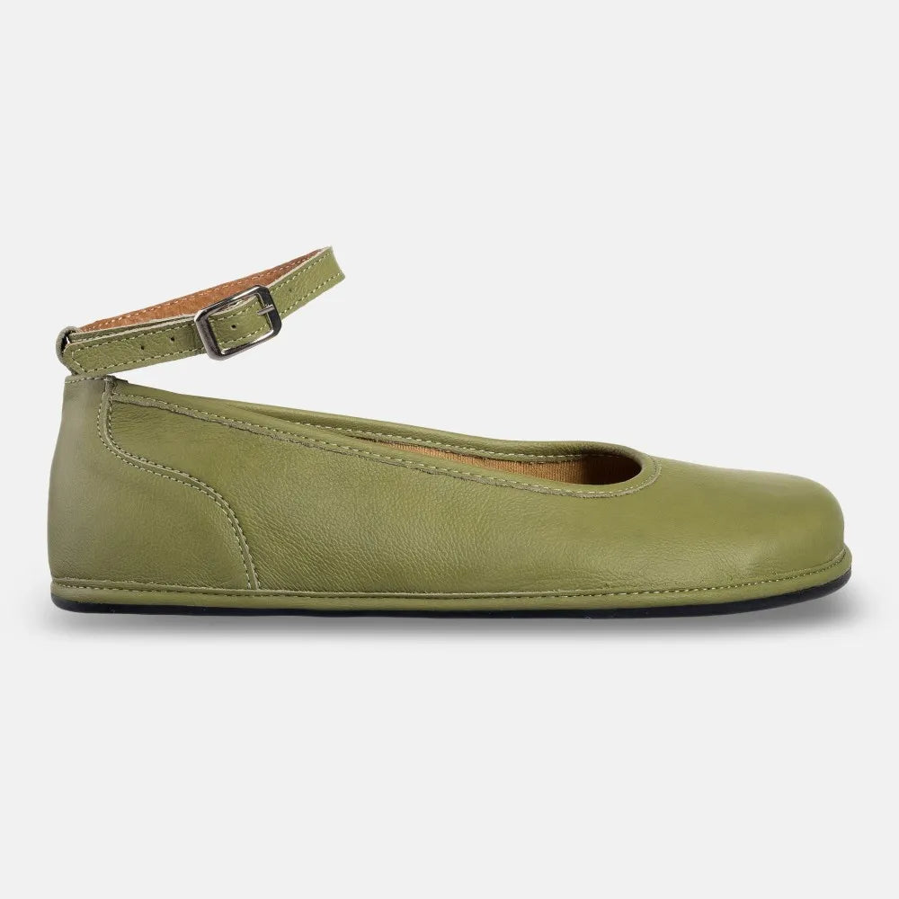 Magical Shoes Ada Olive - Bailarinas barefoot de mujer verde-Bailarinas-Magical Shoes-37-Cacles Barefoot