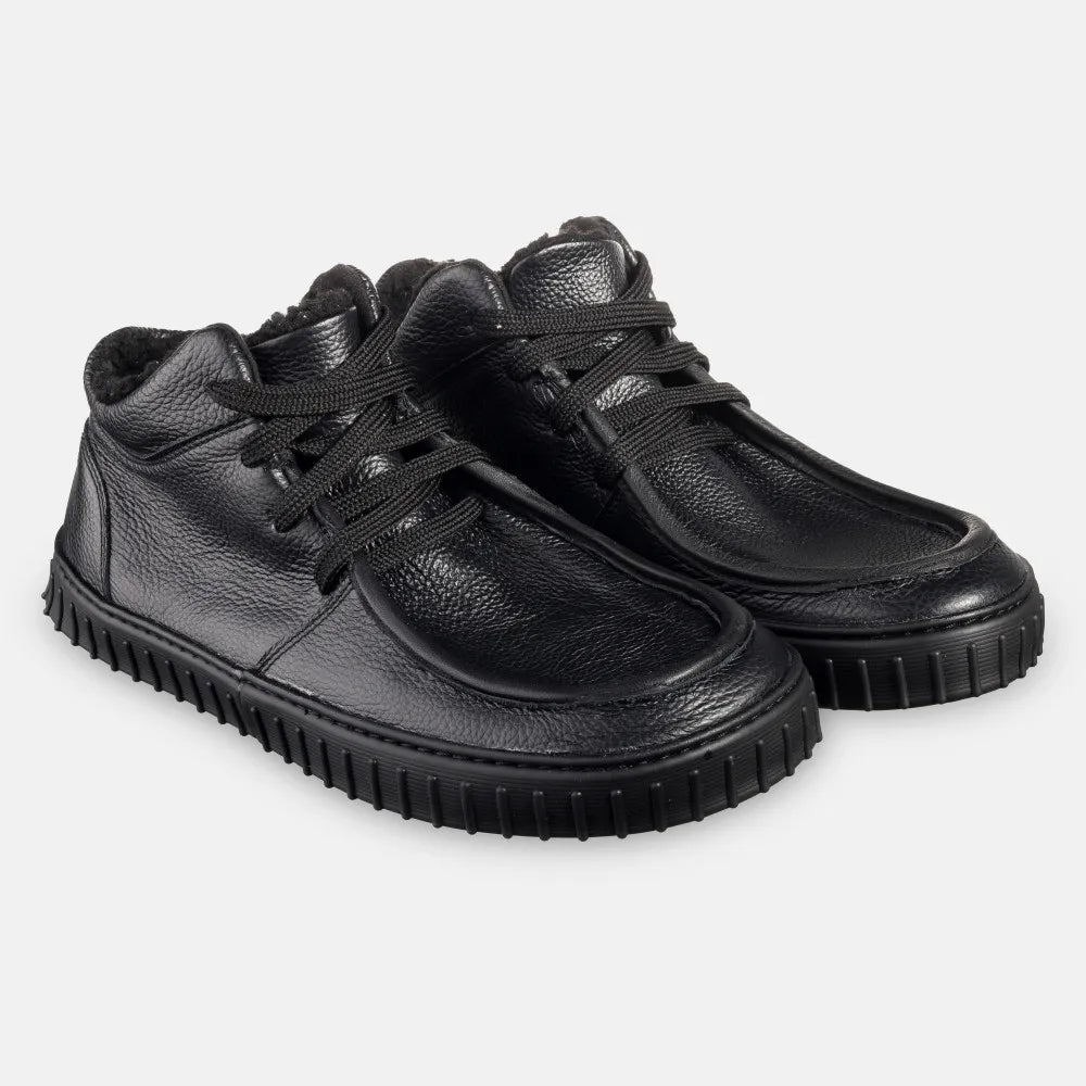 Magical Shoes Monet Black - Botines barefoot calientes estilo mocasín negros-Botines-Magical Shoes-Cacles Barefoot