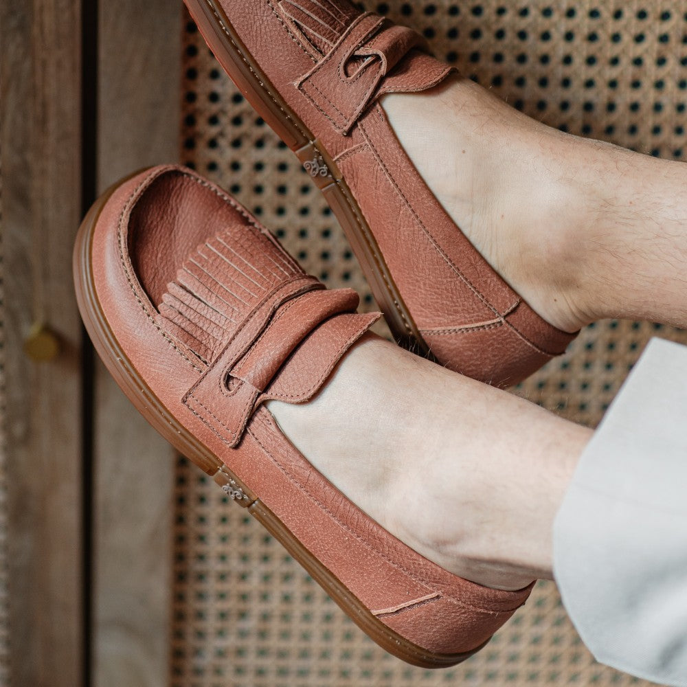 Magical Shoes Pienza Brick - Mocasines barefoot unisex rojos  Cacles Barefoot