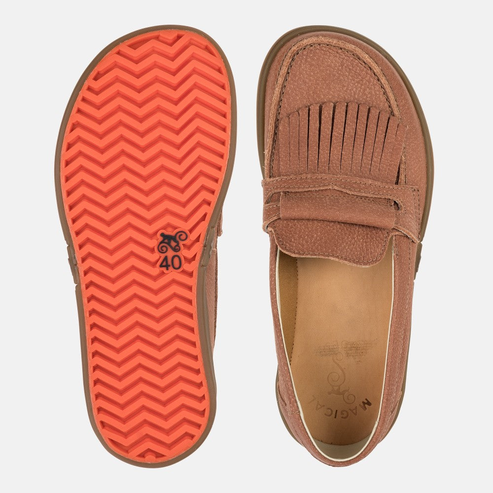 Magical Shoes Pienza Brick - Mocasines barefoot unisex rojos  Cacles Barefoot