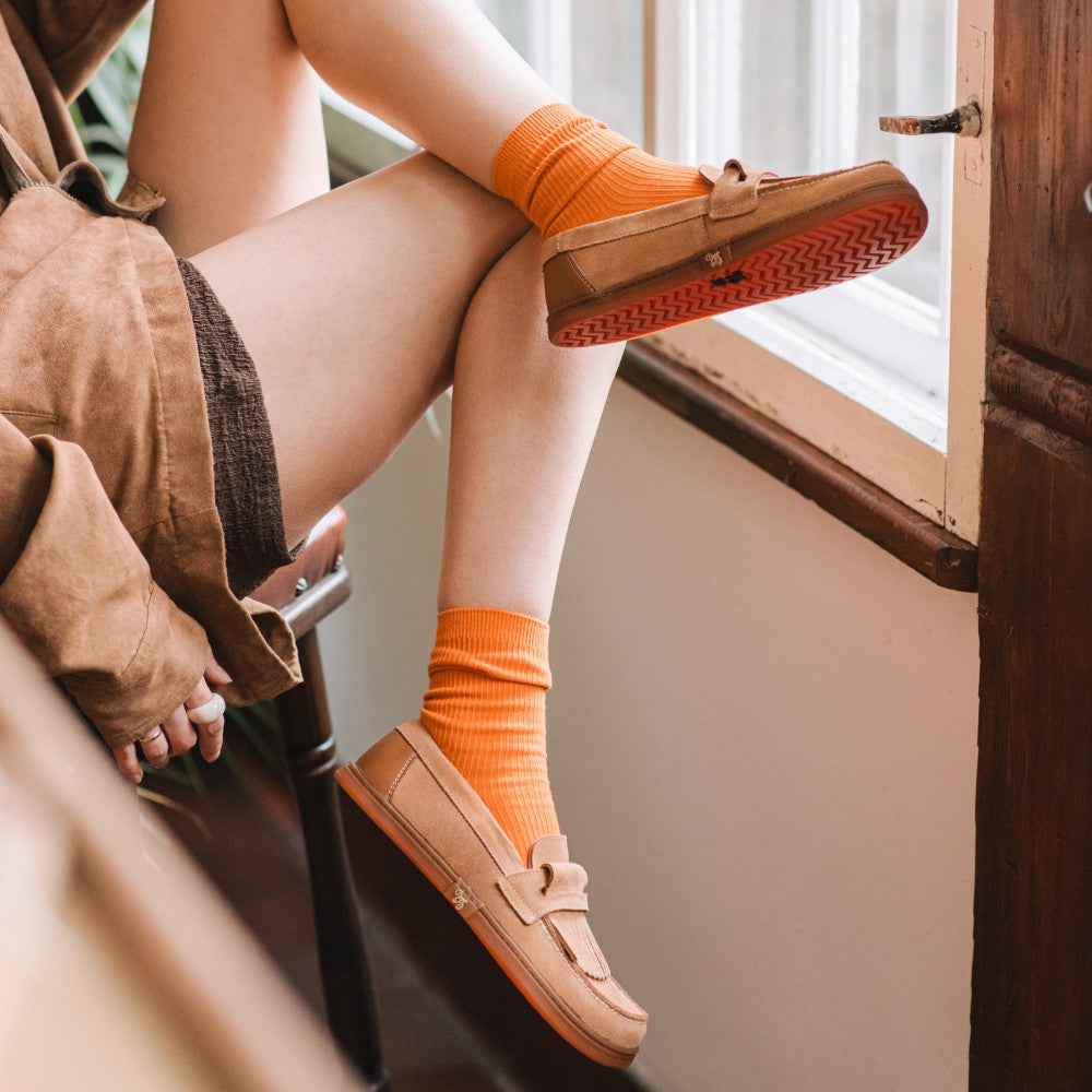 Magical Shoes Pienza Carrot Suede - Mocasines barefoot unisex camel  Cacles Barefoot