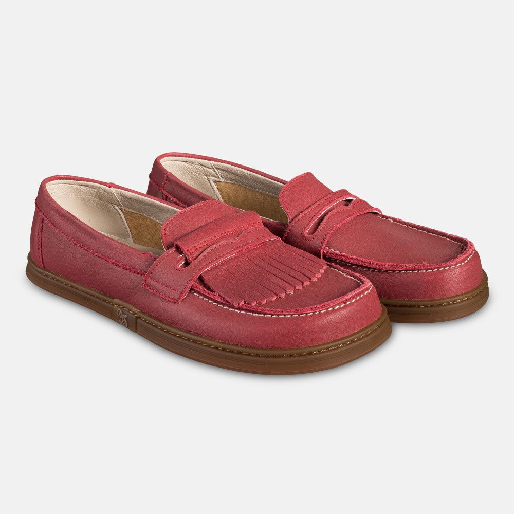Magical Shoes Pienza Red - Mocasines barefoot unisex burdeos  Cacles Barefoot