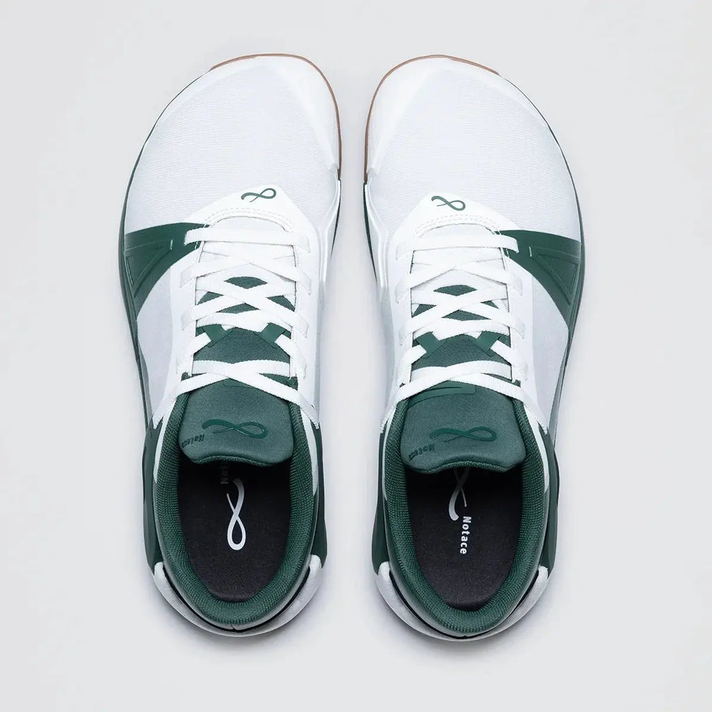 Notace Koto 1 Men White Green - Zapatillas barefoot de hombre para deportes de raqueta en pista  Cacles Barefoot