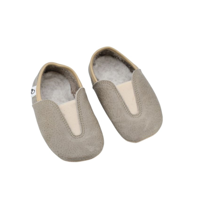 OmaKing Hip-Hop First Steps Eco Grey - Sapatos respeitadores ecológicos para primeiros passos cinzentos