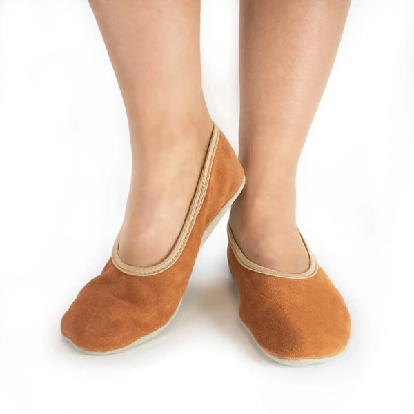 OmaKing Hip-Hop Terracotta - zapatillas de gimnasia barefoot para niños y adultos marrones