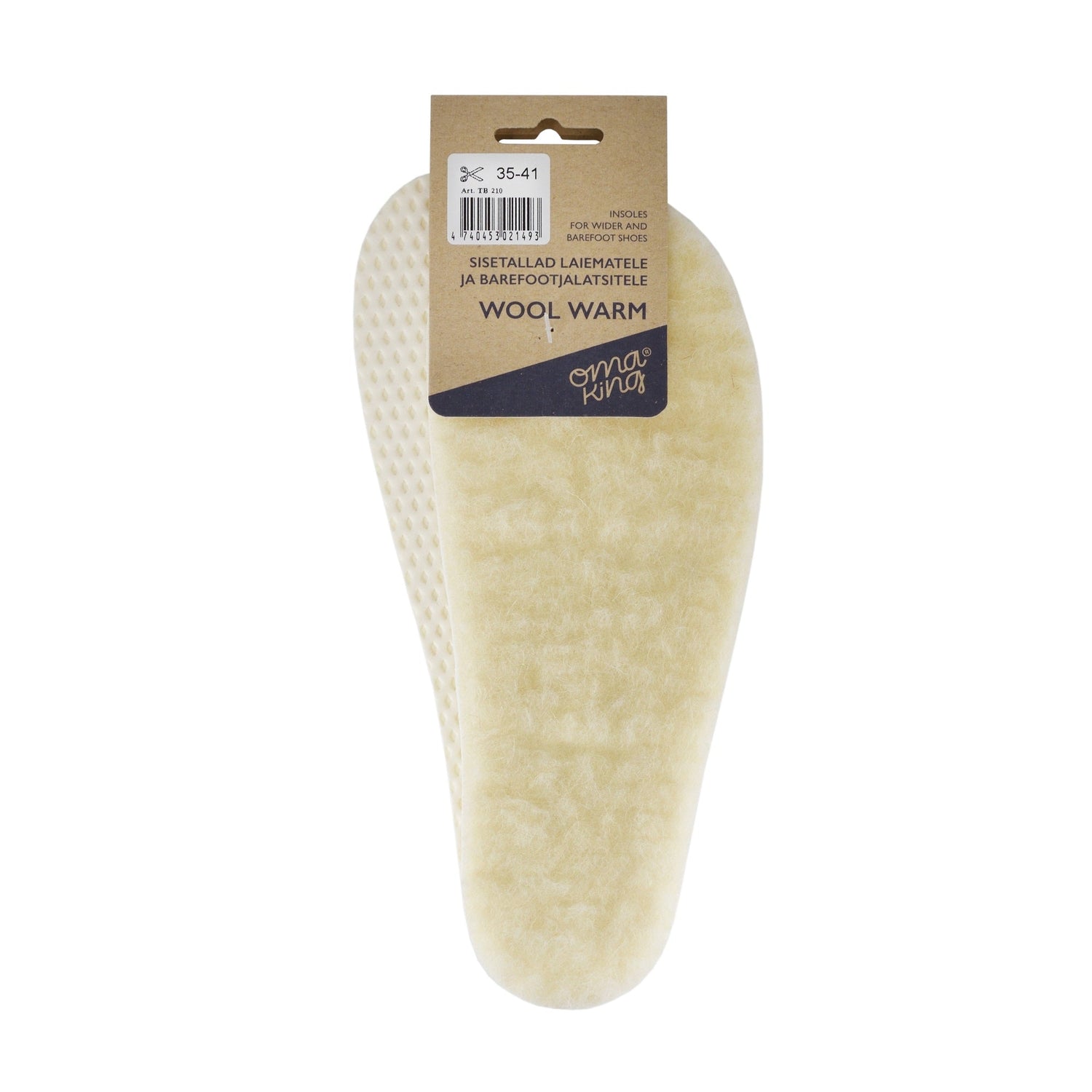 OmaKing - Plantillas barefoot universales recortables - calientes lana natural - 7 mm-Oma King-Cacles Barefoot-Tienda de calzado barefoot respetuoso minimalista