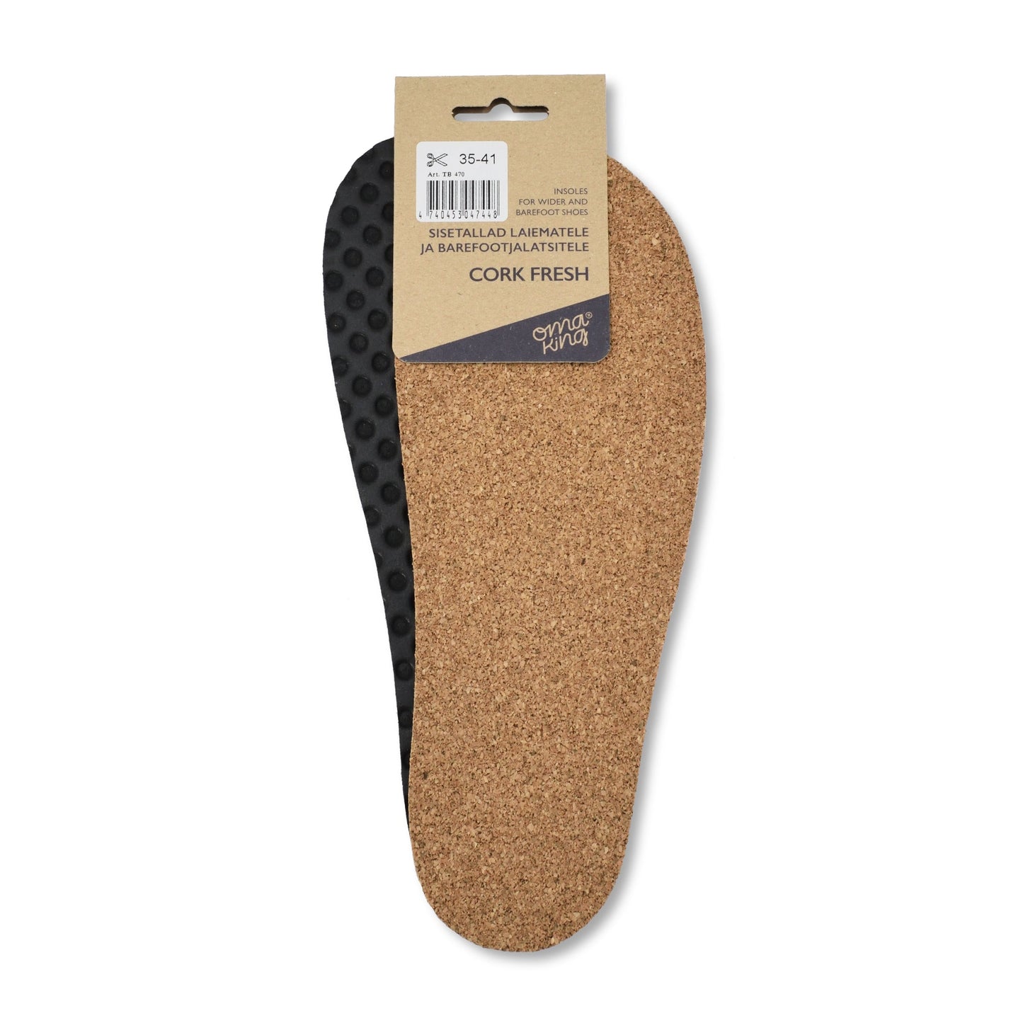 OmaKing - Plantillas barefoot universales recortables - corcho - 3 mm-Oma King-Cacles Barefoot-Tienda de calzado barefoot respetuoso minimalista