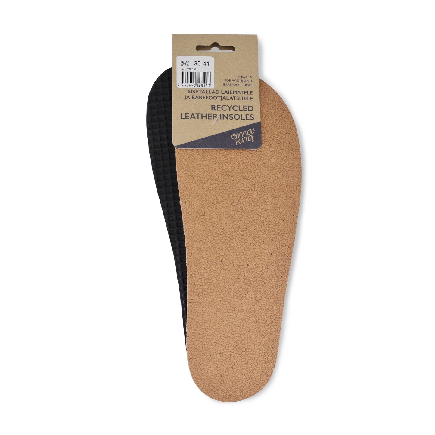 OmaKing - Plantillas barefoot universales recortables - cuero reciclado - 2 mm-Oma King-Cacles Barefoot-Tienda de calzado barefoot respetuoso minimalista