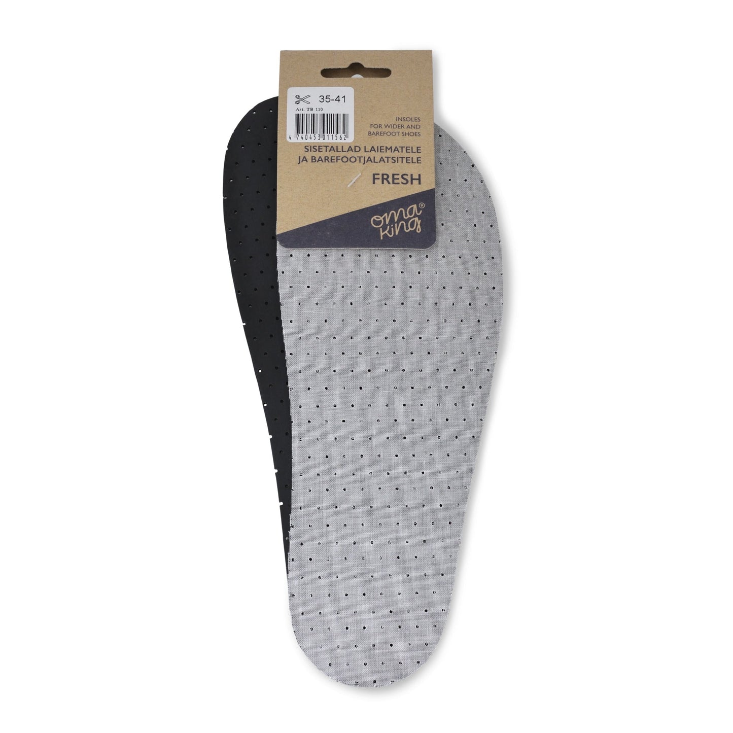 OmaKing - Plantillas barefoot universales recortables - frescas carbón activo - 4 mm-Oma King-Cacles Barefoot-Tienda de calzado barefoot respetuoso minimalista