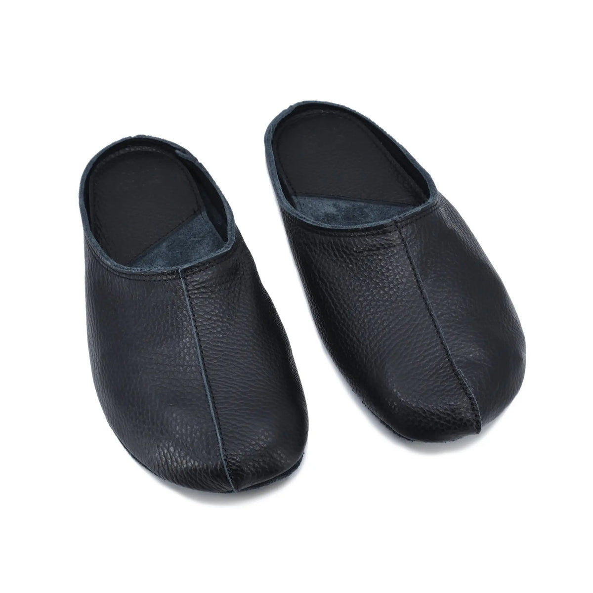 OmaKing Sulbi Black - Zapatillas de casa barefoot sin talón de cuero reciclado negras  Cacles Barefoot