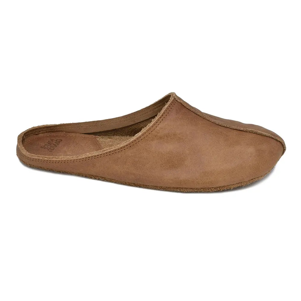 OmaKing Sulbi Brown - Zapatillas de casa barefoot sin talón de cuero reciclado marrones  Cacles Barefoot