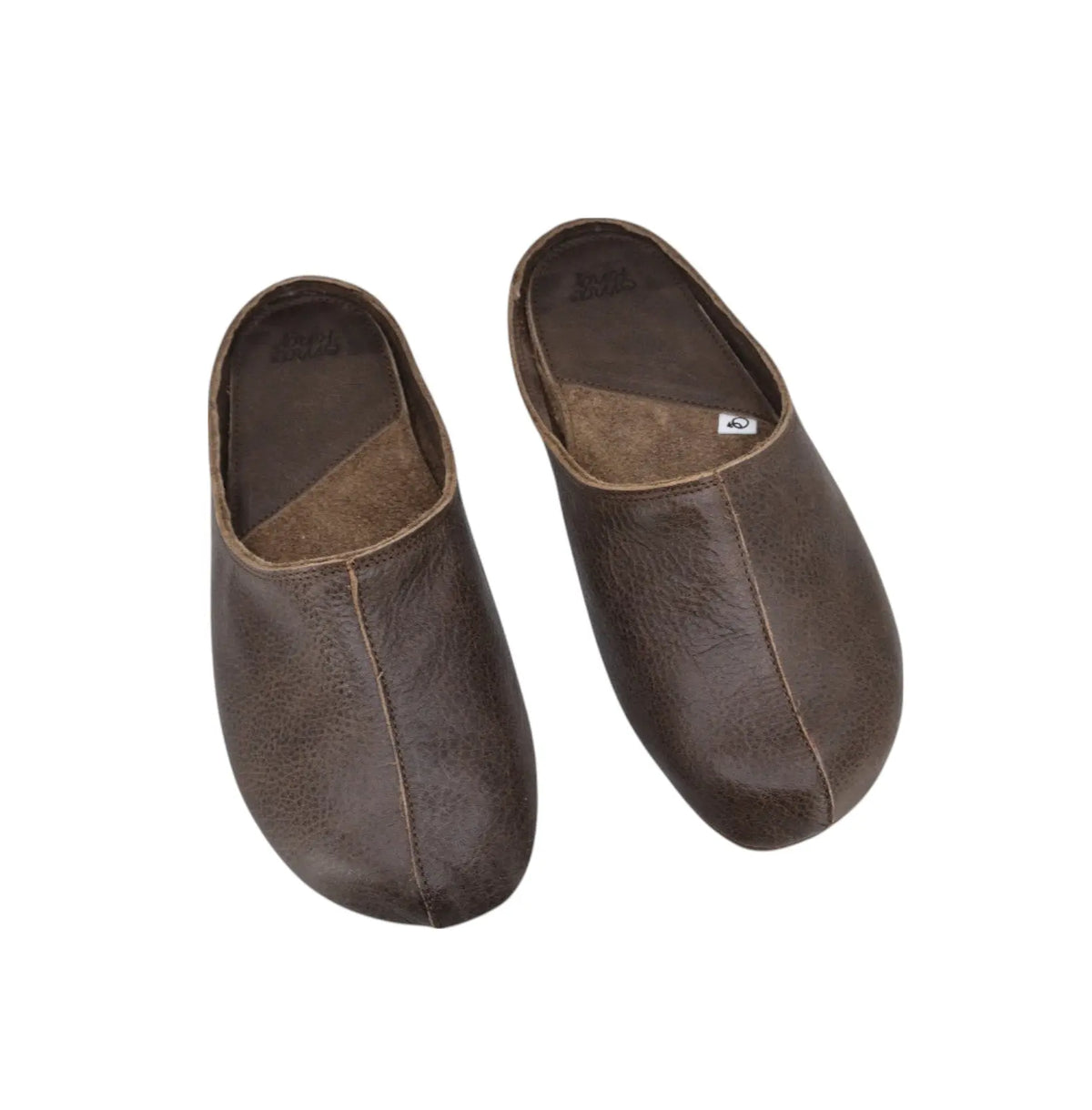 OmaKing Sulbi Dark Brown - Zapatillas de casa barefoot sin talón de cuero reciclado marrón oscuro  Cacles Barefoot