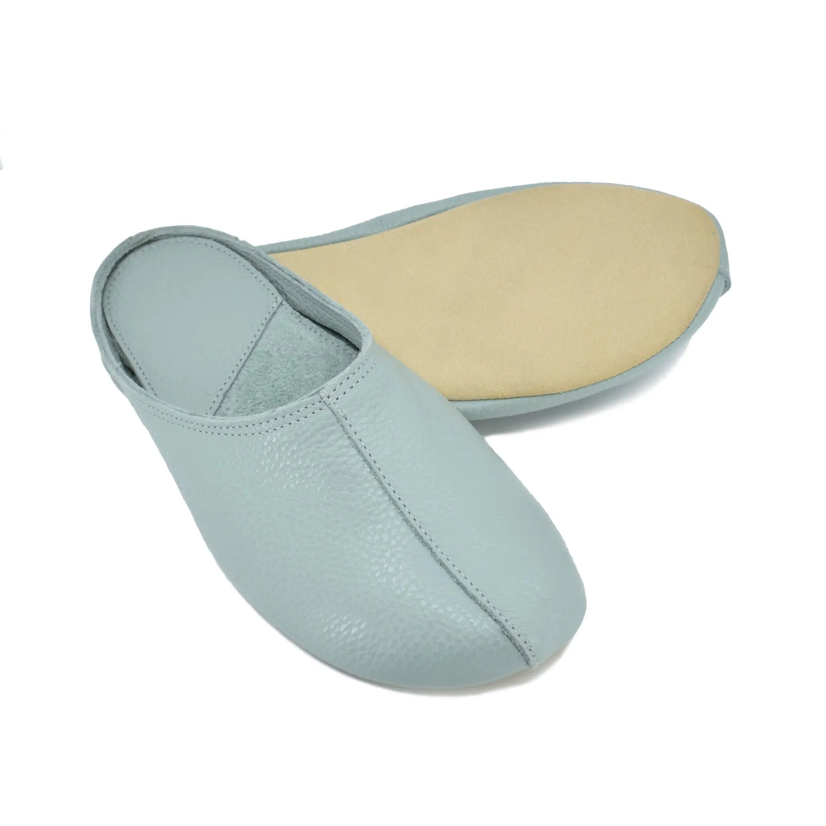 OmaKing Sulbi Mint - Zapatillas de casa barefoot sin talón de cuero verde menta  Cacles Barefoot