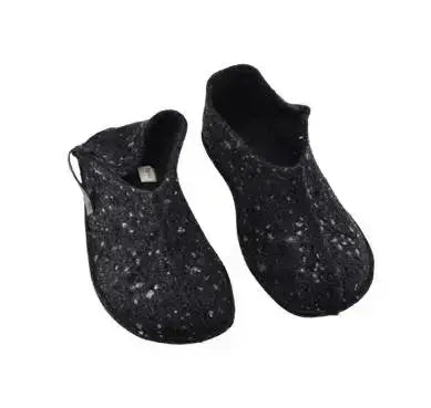 OmaKing - Tohkri Gris & Pois - chaussons barefoot en feutre