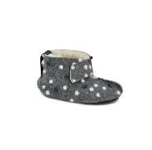 Omaking - Kaku Grey with dots - zapatillas de casa barefoot de lana-Oma King-Cacles Barefoot-Tienda de calzado barefoot respetuoso minimalista
