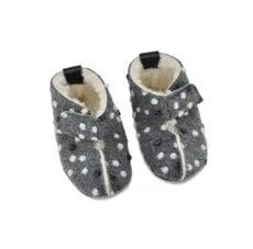 Omaking - Kaku Gris à pois - chaussons barefoot en laine
