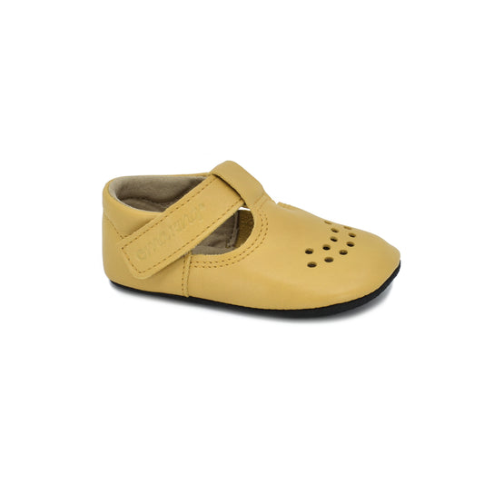 Omaking - Mutsu Yellow - zapato barefoot 1os pasos-Oma King-Cacles Barefoot-Tienda de calzado barefoot respetuoso minimalista