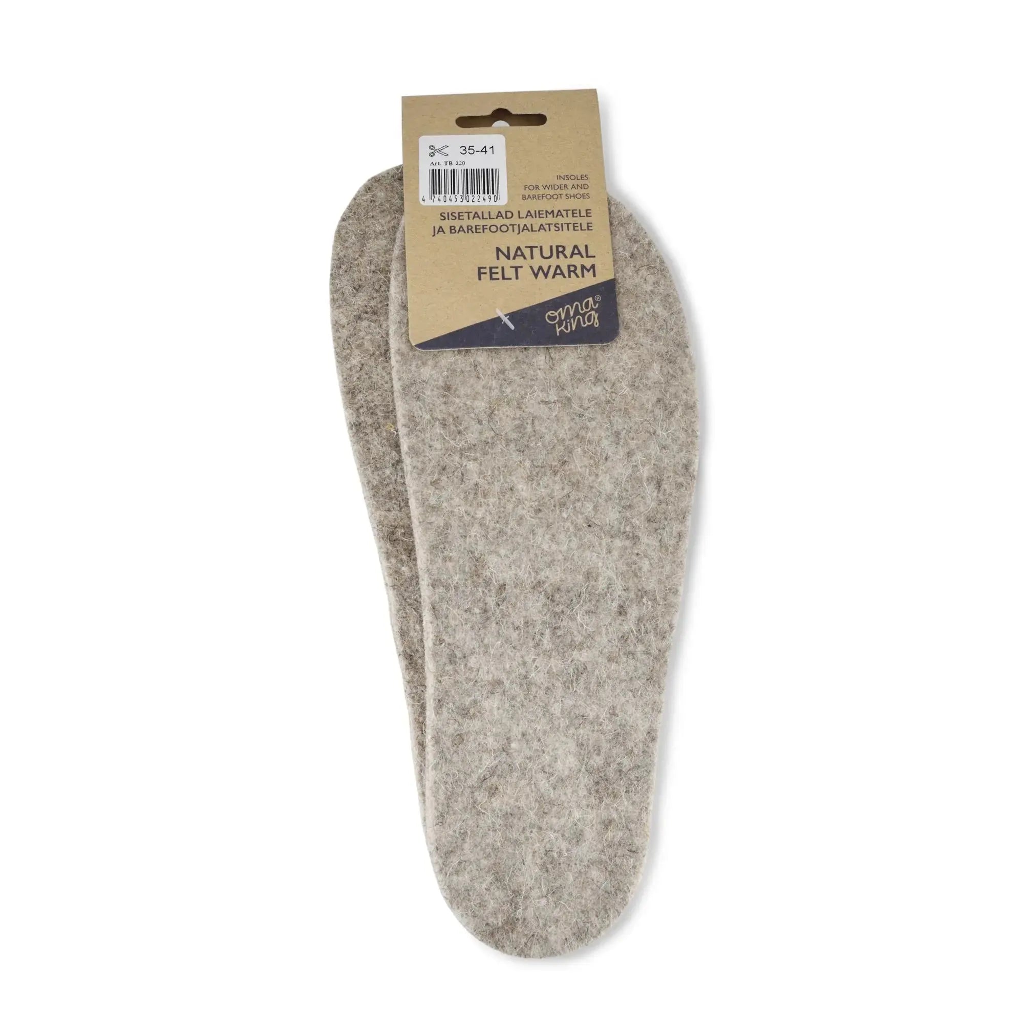 Omaking Natural Felt Warm – Plantillas Barefoot Recortables de Fieltro Natural 5 mm