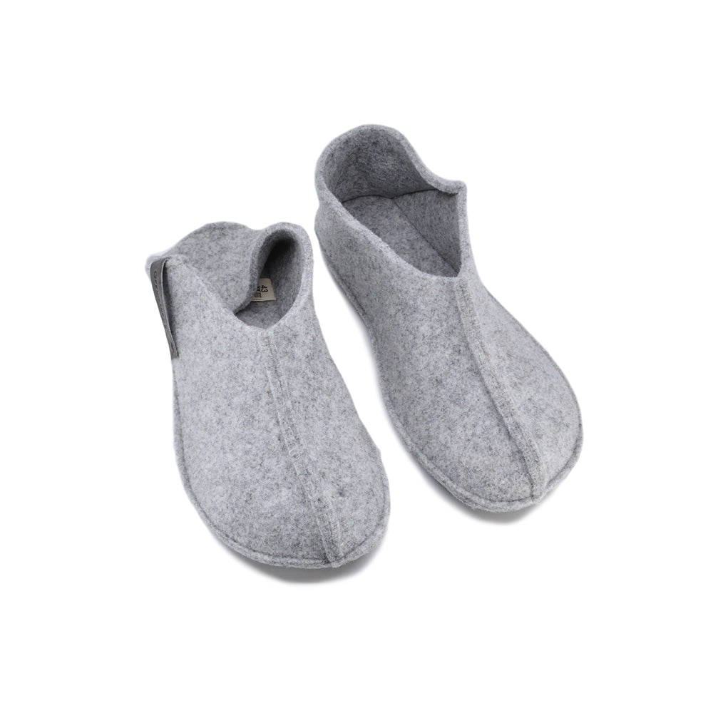 Omaking - Tohkri Grey - babuchas de casa barefoot de fieltro-Oma King-Cacles Barefoot-Tienda de calzado barefoot respetuoso minimalista