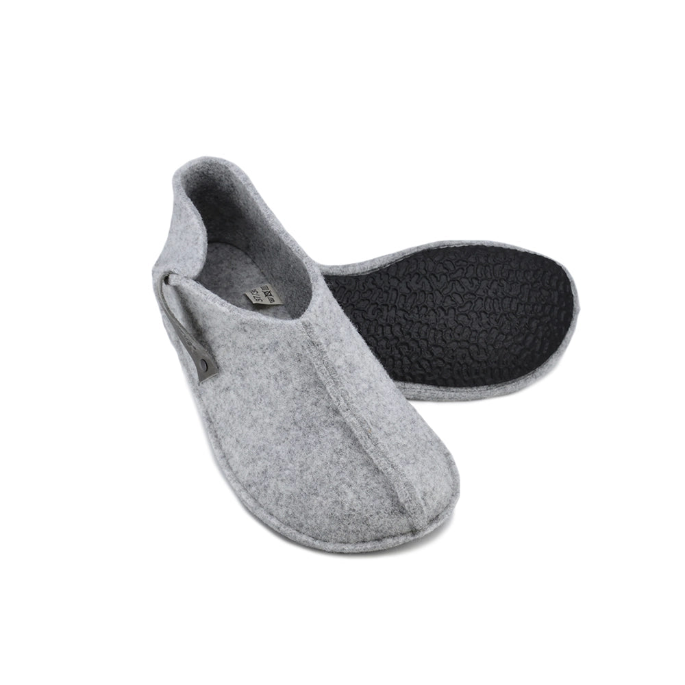 Omaking - Tohkri Grey - babuchas de casa barefoot de fieltro-Oma King-Cacles Barefoot-Tienda de calzado barefoot respetuoso minimalista