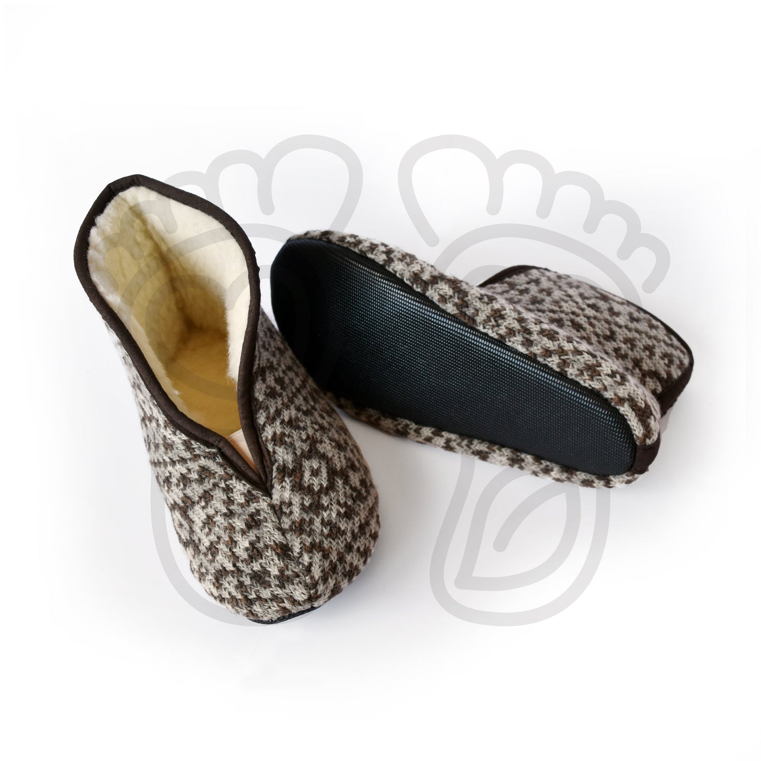 Omaking - Trolla Nordic beige - zapatillas de casa barefoot de lana-Oma King-Cacles Barefoot-Tienda de calzado barefoot respetuoso minimalista