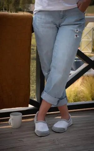 Omaking - Tuuka White - zapatillas de casa barefoot fieltro y lana