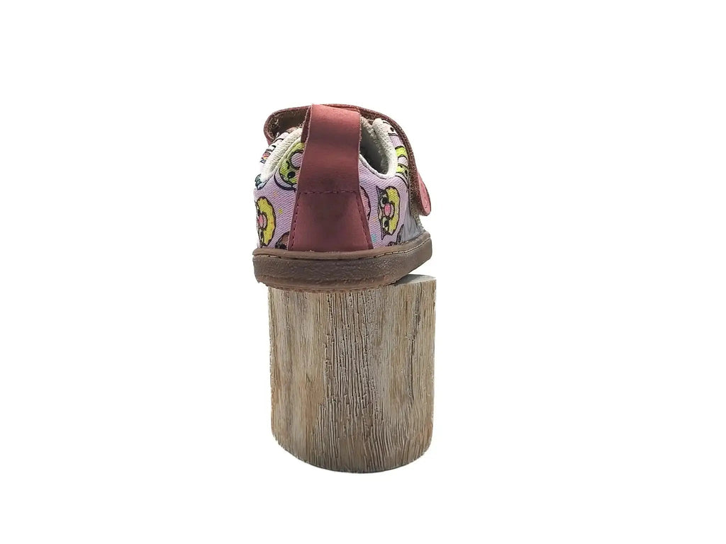 Pegres - BF57U donut - lonetas barefoot infantiles rosas con estampado de donuts