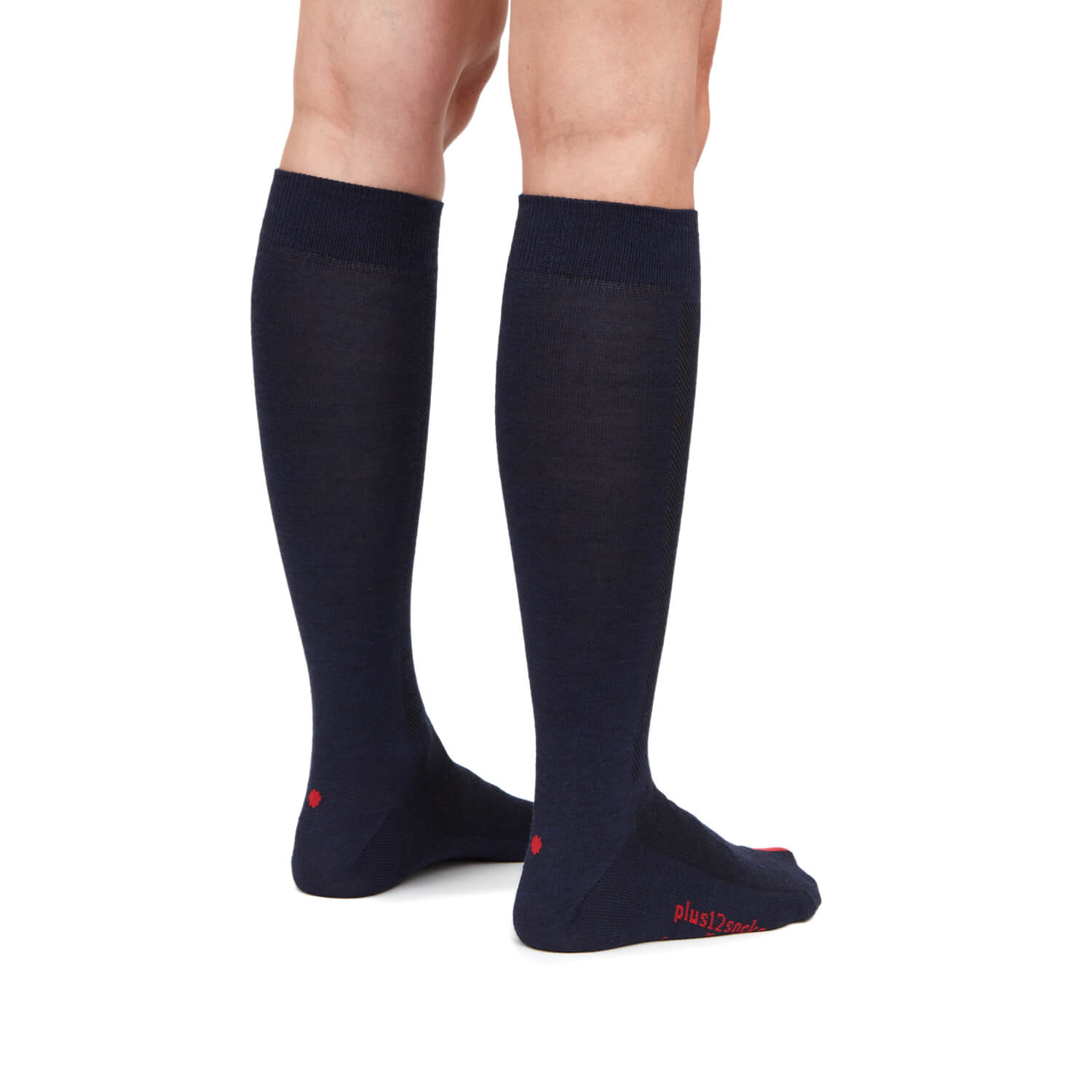 Plus12 - Calcetines barefoot largos - Lana merino - Azul marino-plus12-Cacles Barefoot-Tienda de calzado barefoot respetuoso minimalista