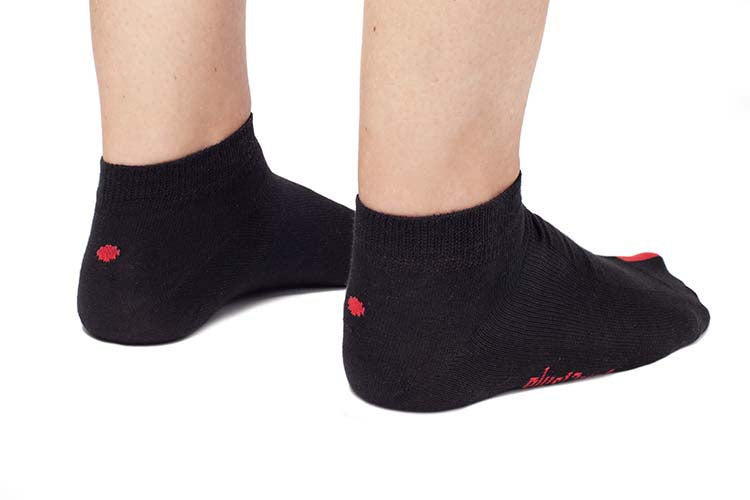Plus12 - Sneaker Black Cotton - Calcetines respetuosos tobilleros-plus12-Cacles Barefoot-Tienda de calzado barefoot respetuoso minimalista